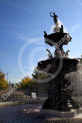 Water fountain in front of the Montgomery County Courthouse locted on Dexter Avenue in Montgomery, Alabama, USA.