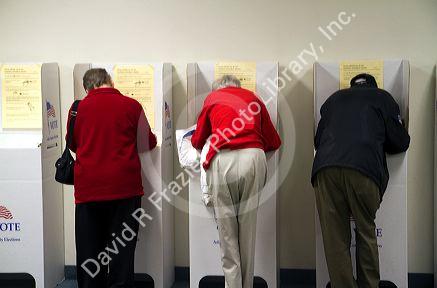 American citizens voting on election day in Boise, Idaho, USA.