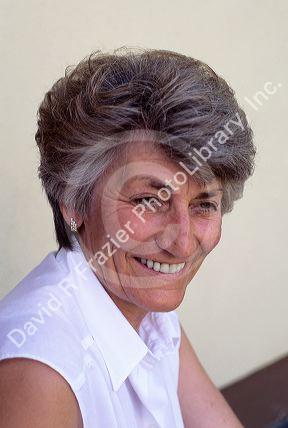 A portrait of a sixty year old German woman.