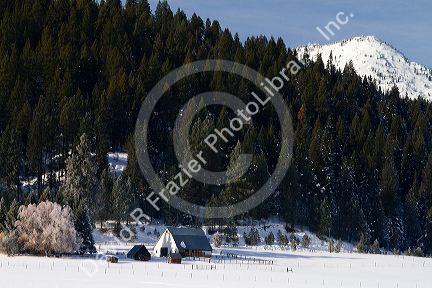 Winter landscape at Round Valley in Valley County, Idaho, USA.