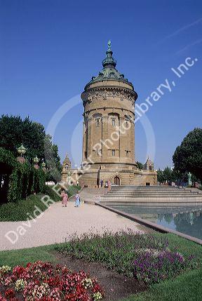 Wasserturm watertower in Mannheim, Germany.
