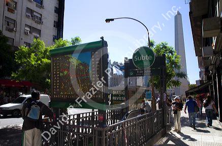 Metro entrance in Buenos Aires, Argentina.