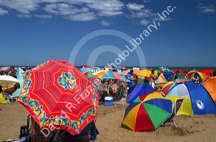Beach scene at Miramar, Argentina.