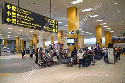 Arrival hall at the Jorge Chavez International Airport in Callao, Peru.