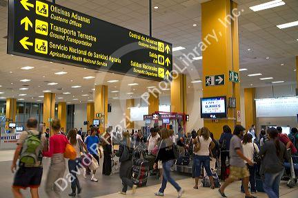 Arrival hall at the Jorge Chavez International Airport in Callao, Peru.