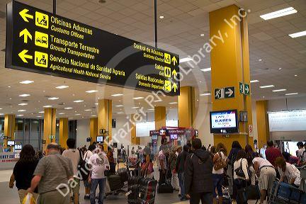 Arrival hall at the Jorge Chavez International Airport in Callao, Peru.
