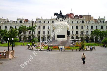 Plaza San Martin located within the Historic Centre of Lima, Peru.