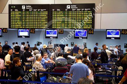 Departure hall at the Jorge Chavez International Airport in Callao, Peru.