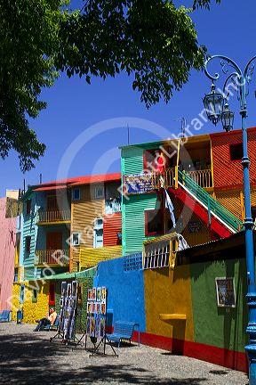 Colorful buildings in the La Boca area of Buenos Aires, Argentina.