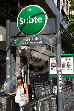 Metro entrance in Buenos Aires, Argentina.