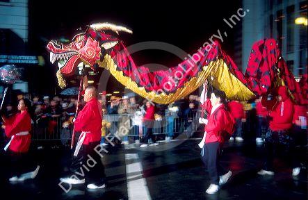Chinese New Year celebration and parade in San Francisco, California.