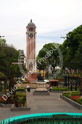 Parque Universitario or University Park of the National University of San Marcos located in downtown Lima, Peru.