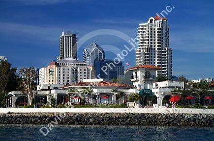 Waterfront hotels at San Diego, California, USA.