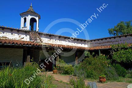 Inner courtyard of the Casa de Estudillo at Old Town San Diego State Historic Park, California, USA.