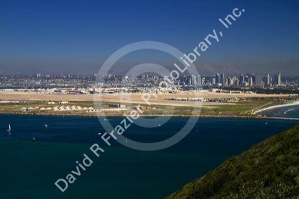 Scenic view of San Diego and Coronado Island from Point Loma, California, USA.