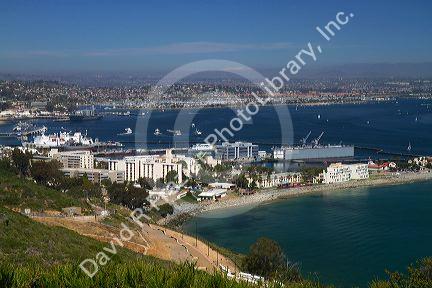 Scenic view of San Diego and Coronado Island from Point Loma, California, USA.