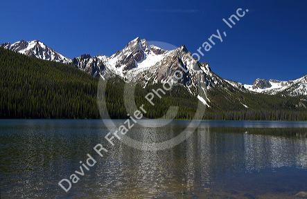 Stanley Lake and McGown Peak located in the Sawtooth National Recreation Area, Custer County, Idaho, USA.
