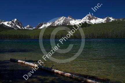 Little Redfish Lake and the Sawtooth Mountain Range located in Custer County, Idaho, USA.