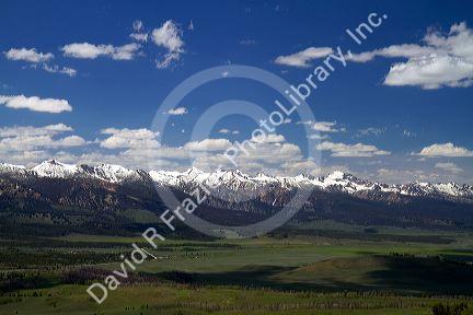 View of the Sawtooth Mountain Range from Galena Summit in Custer County, Idaho, USA.
