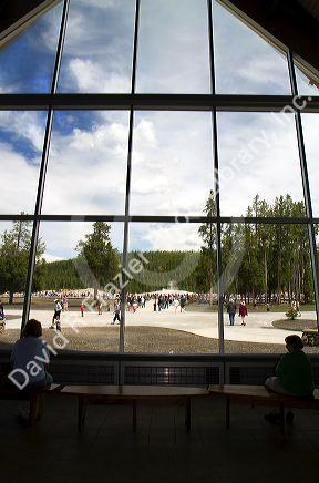 Visitor center at Old Faithful in Yellowstone National Park, Wyoming, USA.
