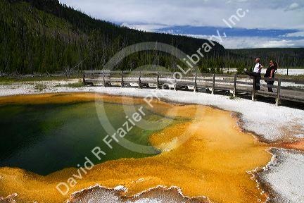 Emerald Pool at Black Sand Basin in Yellowstone National Park, Wyoming, USA.