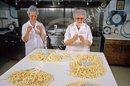 French fry quality control at a potato processing plant in Idaho.