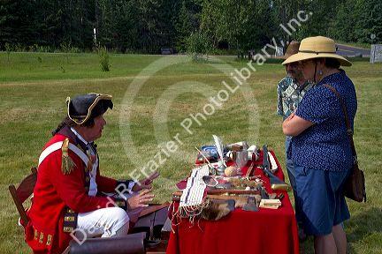 People participate in a rendezvous re-enactment at the Grand Portage National Monument on the north shore of Lake Superior in northeastern Minnesota, USA.