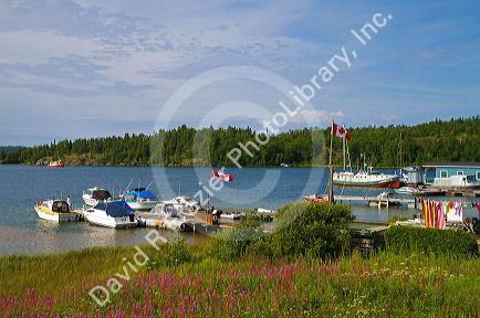 Boats docked at Rossport, Ontario, Canada.