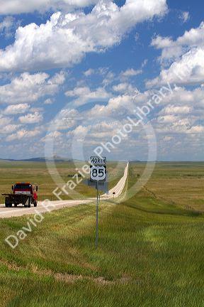 Highway 85 north road sign, South Dakota, USA.