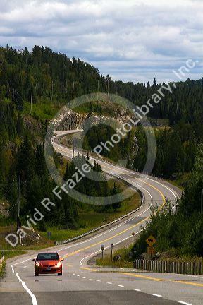 Highway 17 along Lake Superior east of Marathon, Ontario, Canada.