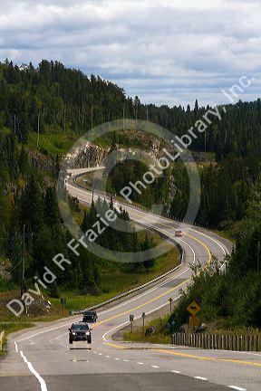 Highway 17 along Lake Superior east of Marathon, Ontario, Canada.