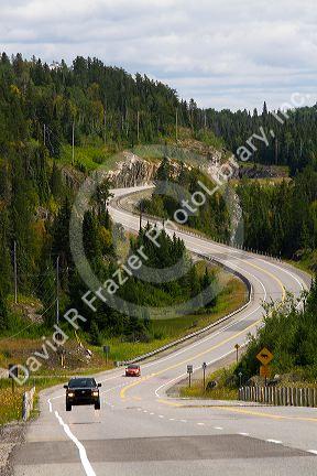 Highway 17 along Lake Superior east of Marathon, Ontario, Canada.