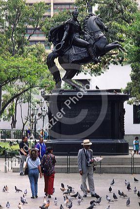 A statue of Simon Bolivar in Caracas, Venezuela.