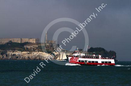 The Harbor Queen vessel is part of the Red and White Fleet that provides San Francisco Bay cruises at San Francisco, California, USA. 