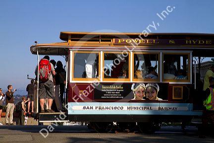 Powell and Market line cable car in San Francisco, California, USA.