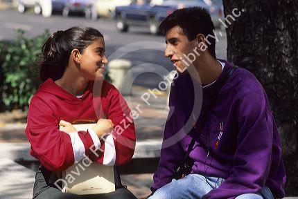 Students talking in Caracas, Venezuela.