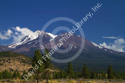 Mount Shasta north facing side located in Siskiyou County, California, USA.