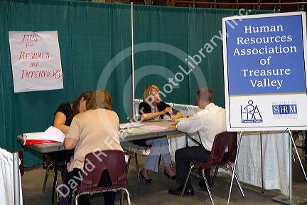 Job fair in Nampa, Idaho, USA.