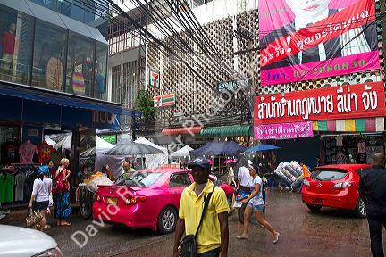 Pink taxi cabs in Bangkok, Thailand.