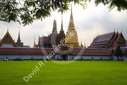 The Temple of the Emerald Buddha located within the precincts of the Grand Palace, Bangkok, Thailand.
