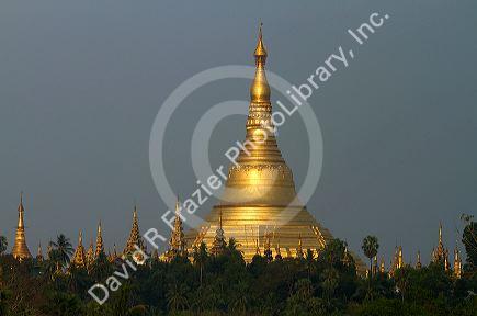 The Shwedagon Paya located in (Rangoon)Yangon, (Burma) Myanmar.