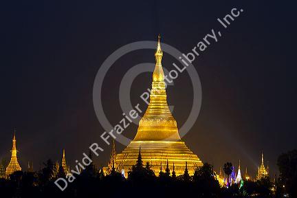 The Shwedagon Paya located in (Rangoon)Yangon, (Burma) Myanmar.