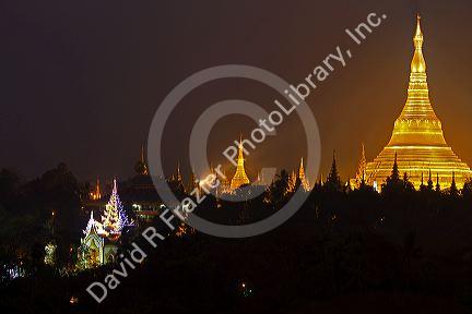 The Shwedagon Paya located in (Rangoon)Yangon, (Burma) Myanmar.