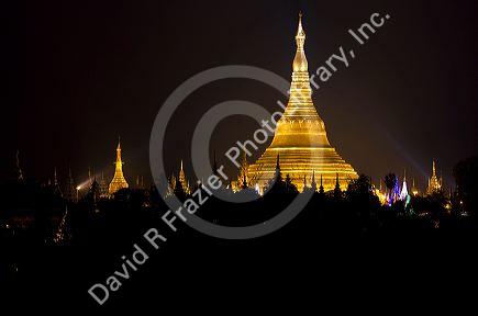 The Shwedagon Paya located in (Rangoon)Yangon, (Burma) Myanmar.