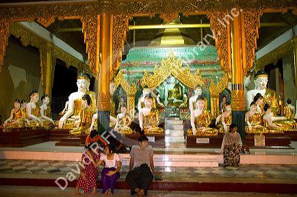 The Shwedagon Paya located in (Rangoon)Yangon, (Burma) Myanmar.