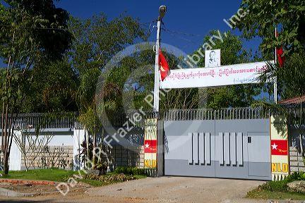 Gated entrance to the residence of Burmese opposition politician Aung San Suu Kyi in (Rangoon) Yangon, (Burma) Myanmar.
