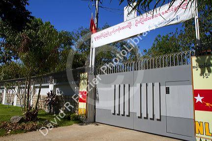 Gated entrance to the residence of Burmese opposition politician Aung San Suu Kyi in (Rangoon) Yangon, (Burma) Myanmar.