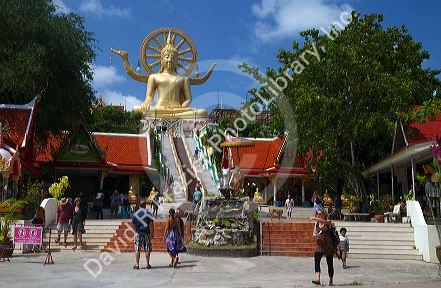 The Big Buddha temple and landmark is located on the Northeast side of the island of Ko Samui, Thailand.