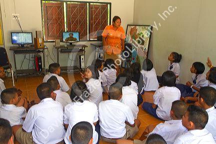 Children attend a Thai elementary school on the island of Ko Samui, Thailand.