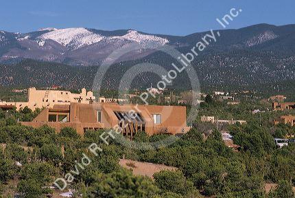 Adobe housing in Santa Fe, New Mexico.